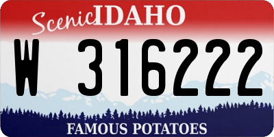 ID license plate W316222