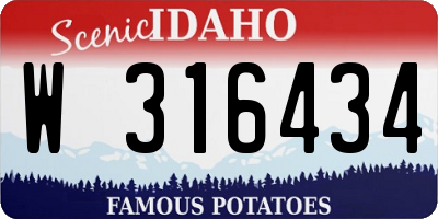 ID license plate W316434