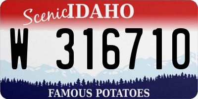 ID license plate W316710