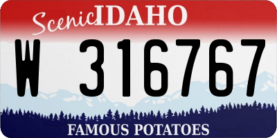 ID license plate W316767