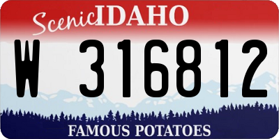 ID license plate W316812