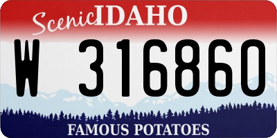 ID license plate W316860