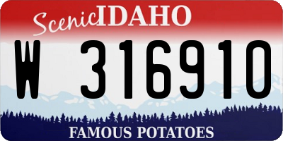 ID license plate W316910