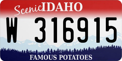 ID license plate W316915