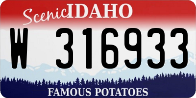 ID license plate W316933