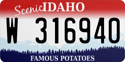 ID license plate W316940