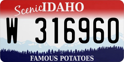 ID license plate W316960