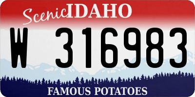 ID license plate W316983