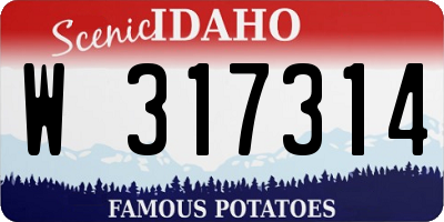 ID license plate W317314