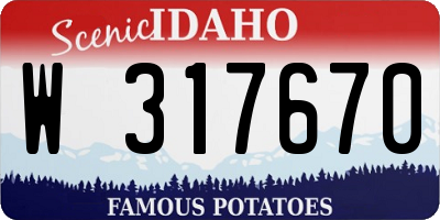 ID license plate W317670