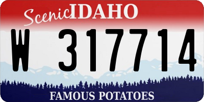 ID license plate W317714