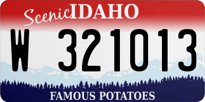 ID license plate W321013