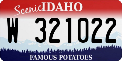 ID license plate W321022