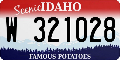 ID license plate W321028