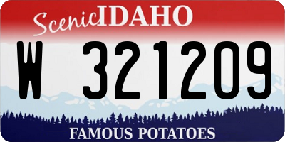 ID license plate W321209
