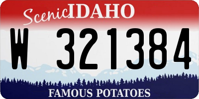 ID license plate W321384