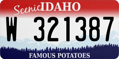 ID license plate W321387