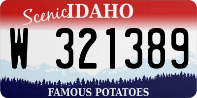 ID license plate W321389