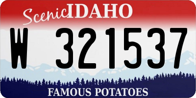 ID license plate W321537
