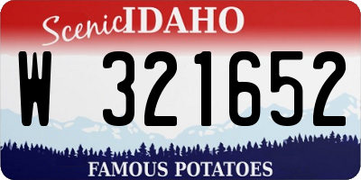 ID license plate W321652