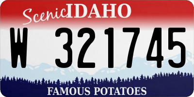 ID license plate W321745