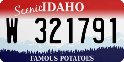 ID license plate W321791