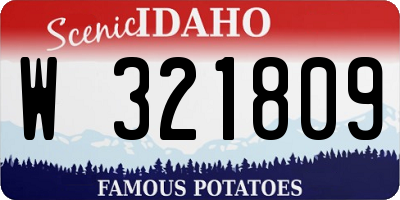 ID license plate W321809