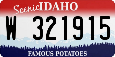 ID license plate W321915