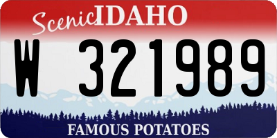 ID license plate W321989