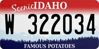 ID license plate W322034