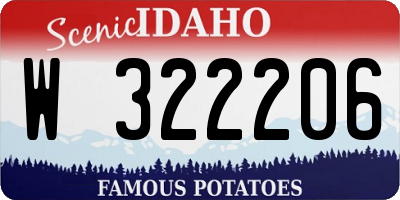 ID license plate W322206
