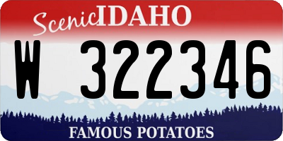 ID license plate W322346