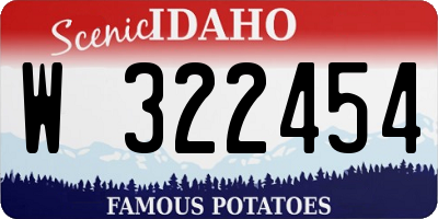 ID license plate W322454