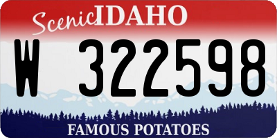 ID license plate W322598