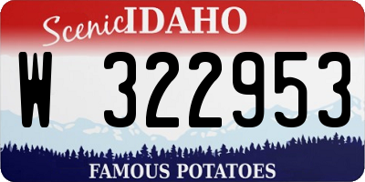 ID license plate W322953