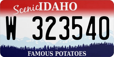 ID license plate W323540