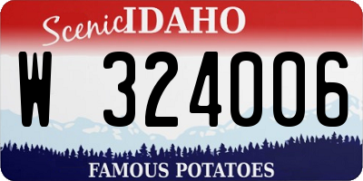 ID license plate W324006