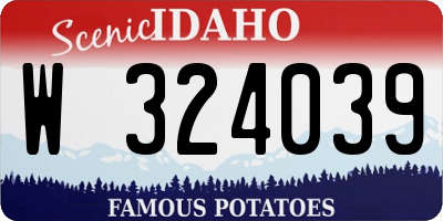 ID license plate W324039