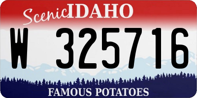 ID license plate W325716