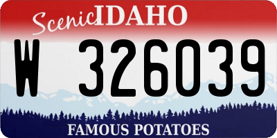 ID license plate W326039