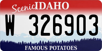 ID license plate W326903