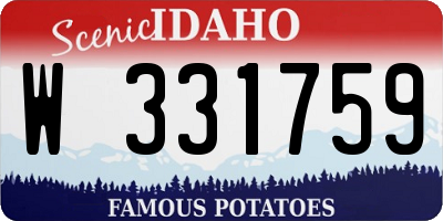 ID license plate W331759