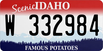 ID license plate W332984