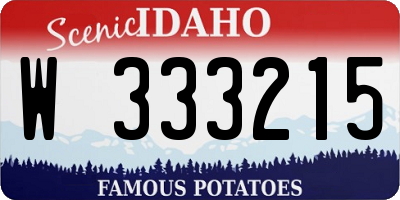 ID license plate W333215