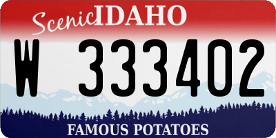 ID license plate W333402
