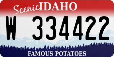 ID license plate W334422