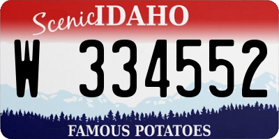 ID license plate W334552