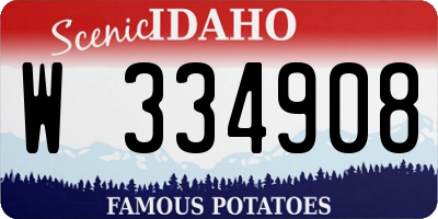ID license plate W334908