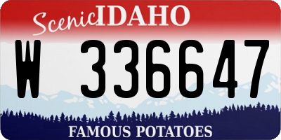 ID license plate W336647