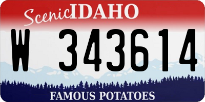 ID license plate W343614